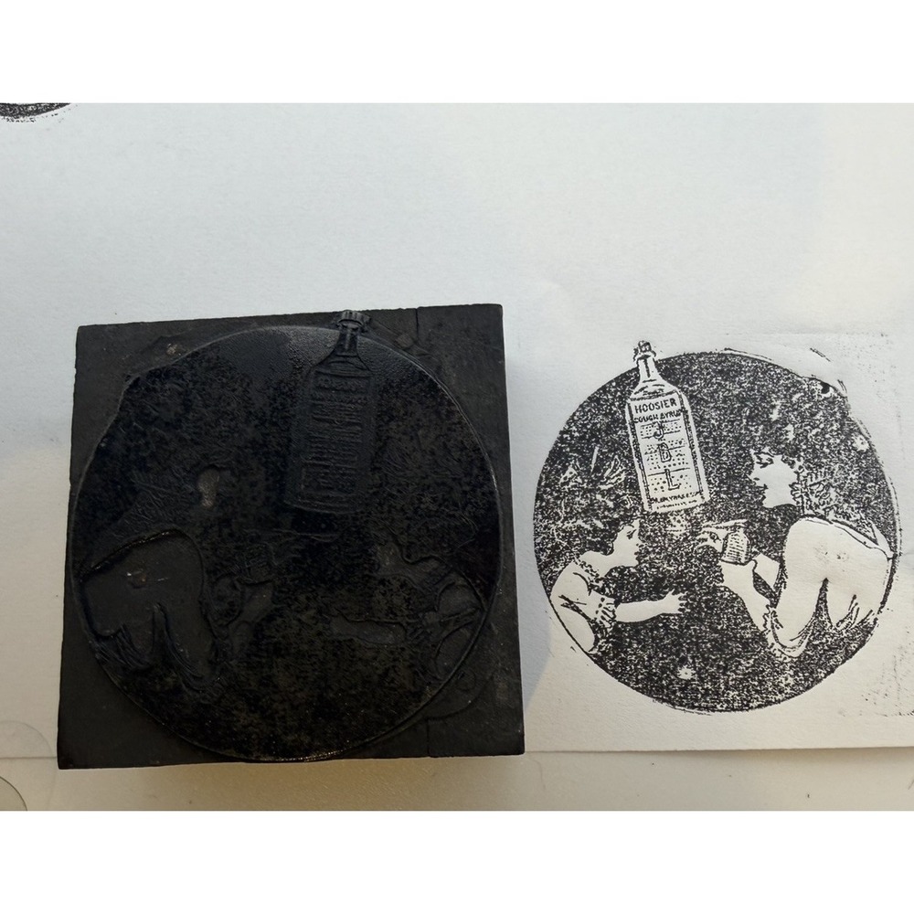 Vintage Letterpress Printing Block / Printer's Cut – Hoosier Cough Syrup